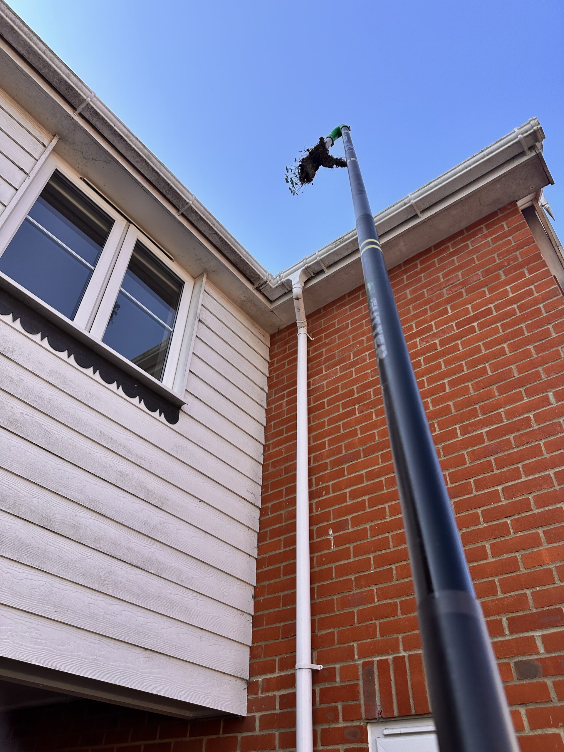 Brick house gutter area